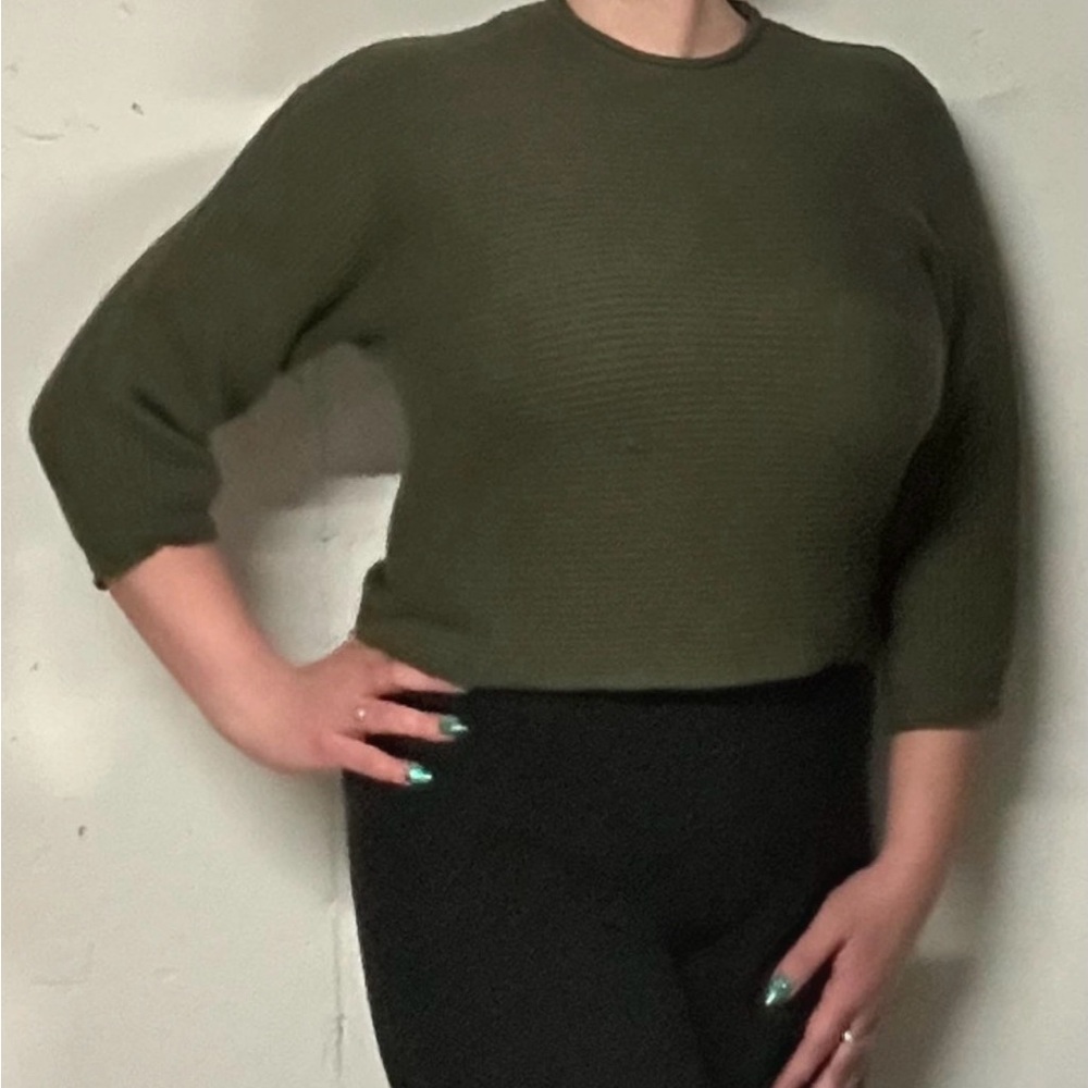 Classic Olive Women's Crew Neck Sweater